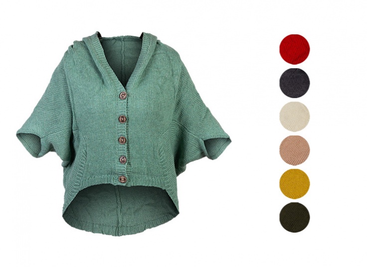 ژاکت بافت زنانه کلاه دار