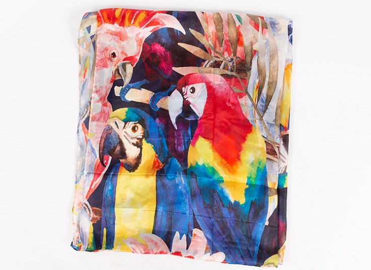 شال ساتن ابریشم دست دوز