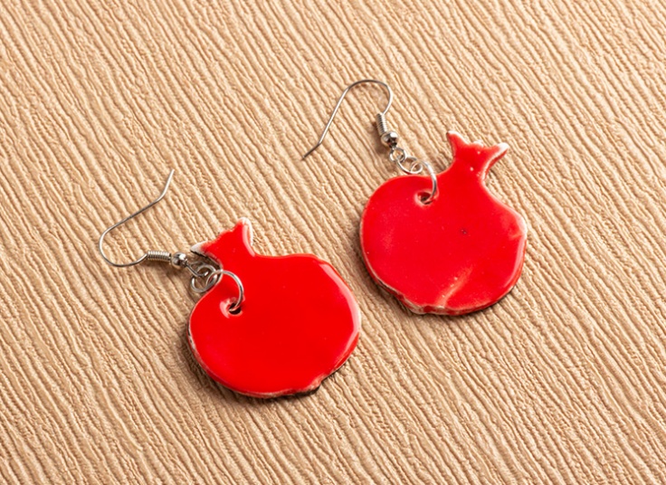 گوشواره سفالی انار