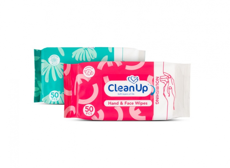 دستمال مرطوب پاک کننده دست و صورت CleanUp