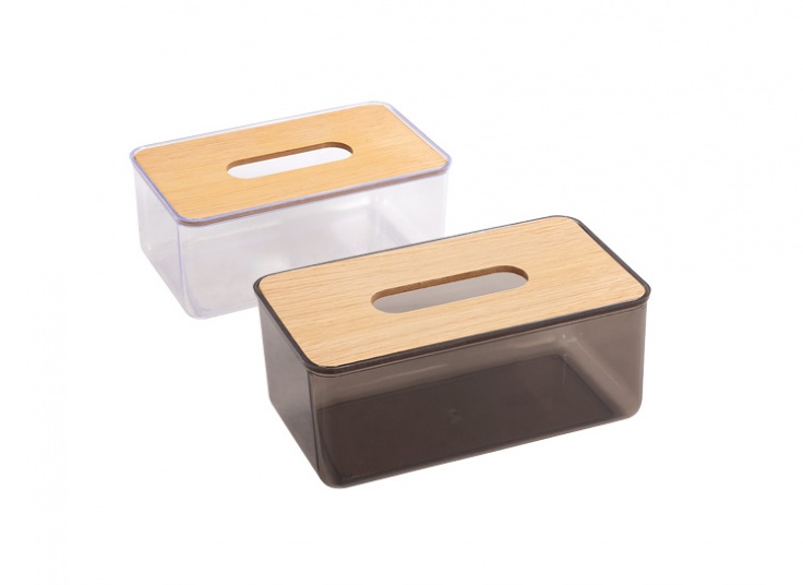 جادستمال کاغذی شفاف درب چوبی