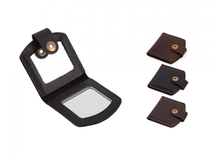 آینه آرایشی جیبی مدل چرم