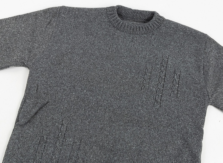 بلوز بافت مردانه یقه گرد نیم پیچ