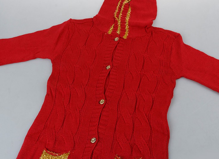 ژاکت بافت کلاهدار دخترانه