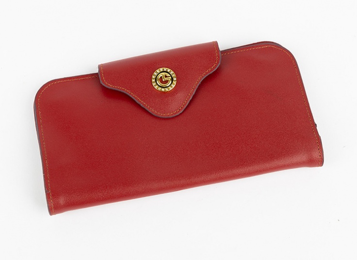 کیف پول چرمی دکمه نگینی