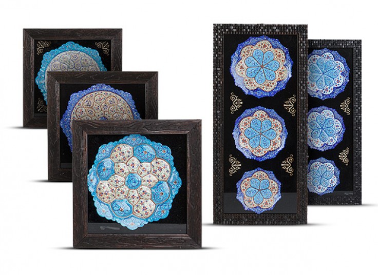 بشقاب میناکاری قاب دار