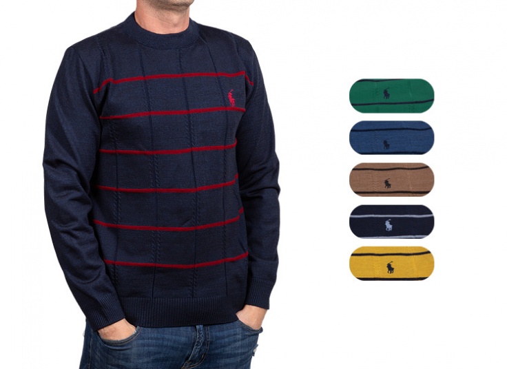 پلیور بافت راه راه طرح Ralph Lauren