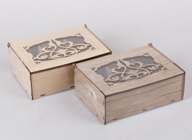 جعبه چوبی محفظه دار