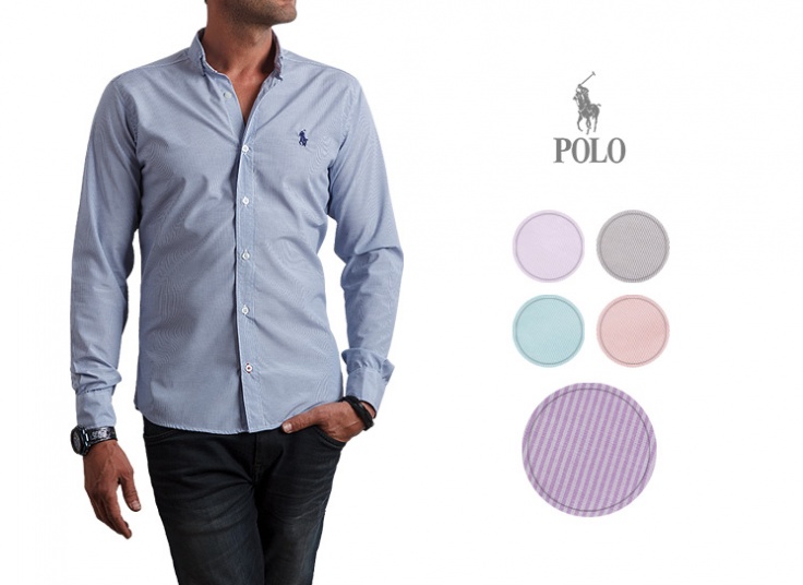 پیراهن راه راه مردانه طرح Polo Ralph Lauren