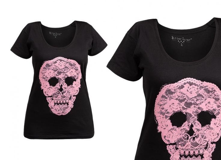 تیشرت زنانه طرح اسکلت Bitter Sugar