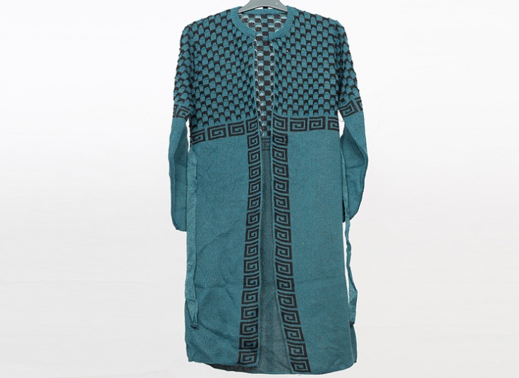 مانتو بافت جلو باز طرح دار