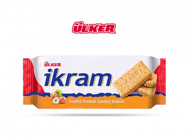 بیسکوییت کرمدار فندقی Ulker ikram