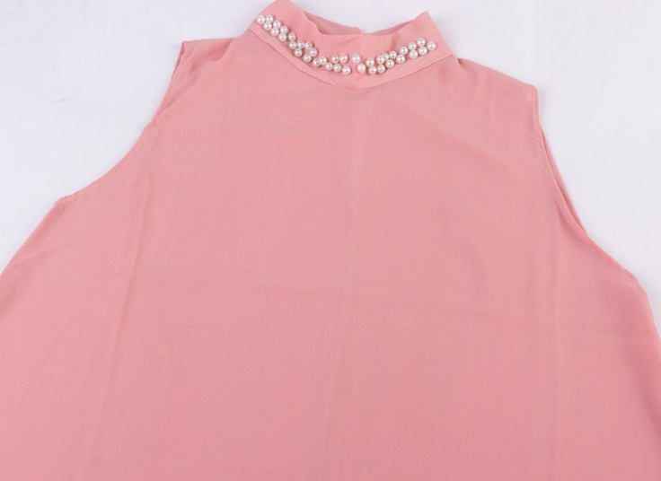 تاپ حریر کرپ یقه مرواریدی