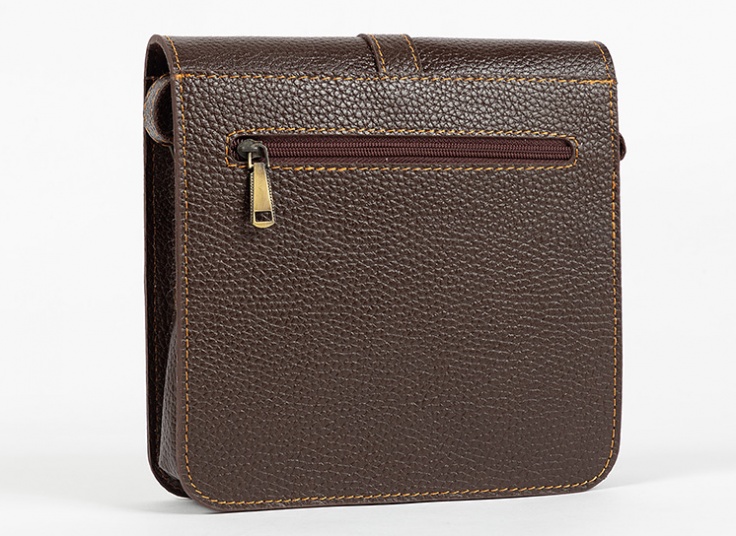 کیف دوشی زنانه چرم طبیعی زبانه دار