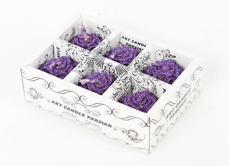 شمع گل رز 6 عددی