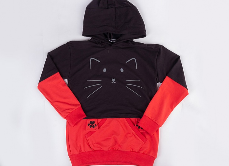 هودی کلاهدار زنانه طرح Cat