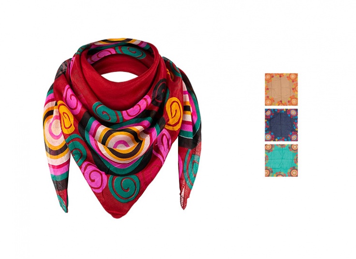 روسری نخی طرح دار زنانه