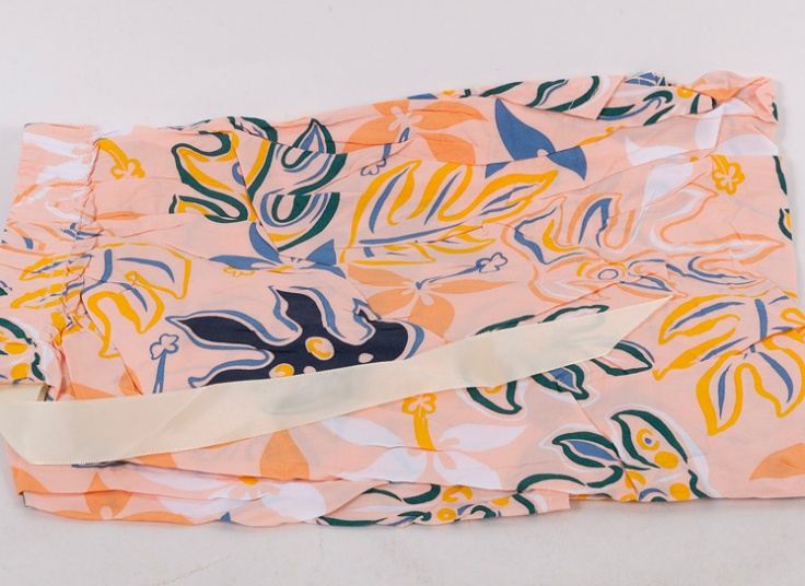 شلوار نخی گلدار PR