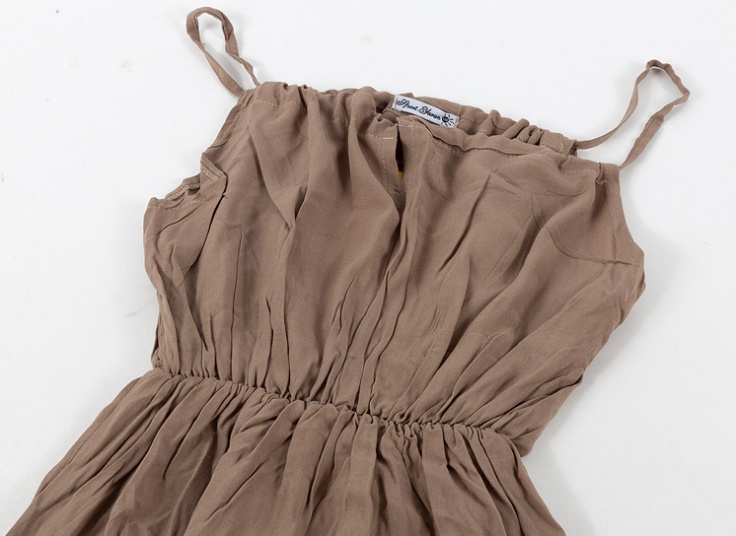 پیراهن ساحلی نخی بنددار