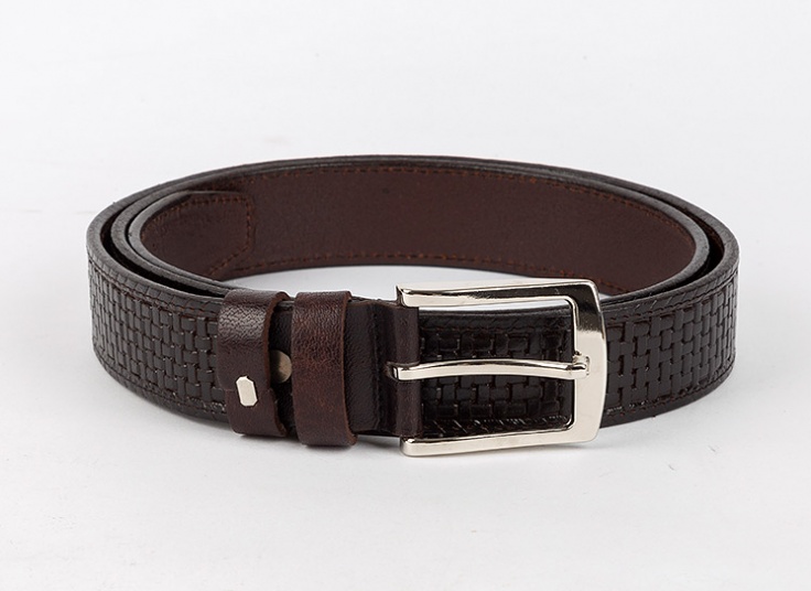 کمربند چرمی طرح حصیری مردانه