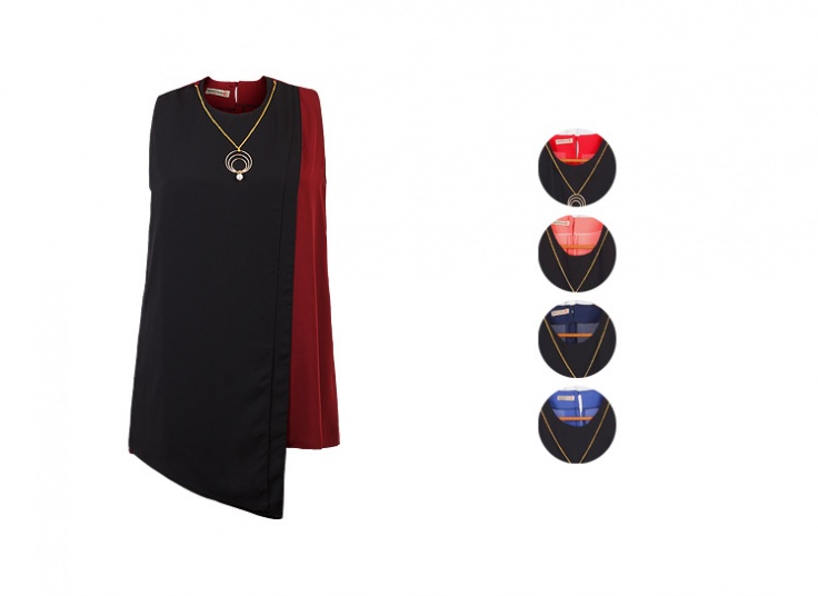 تاپ حریر کرپ زنانه Bicolor