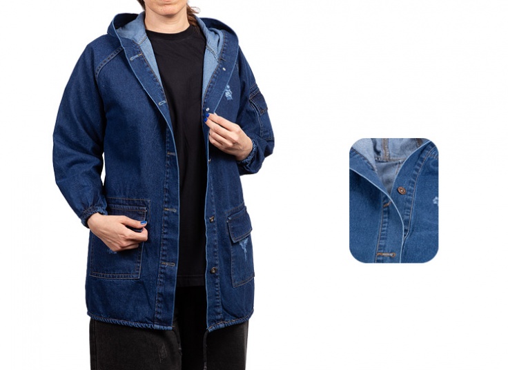 کت جین زنانه کلاهدار