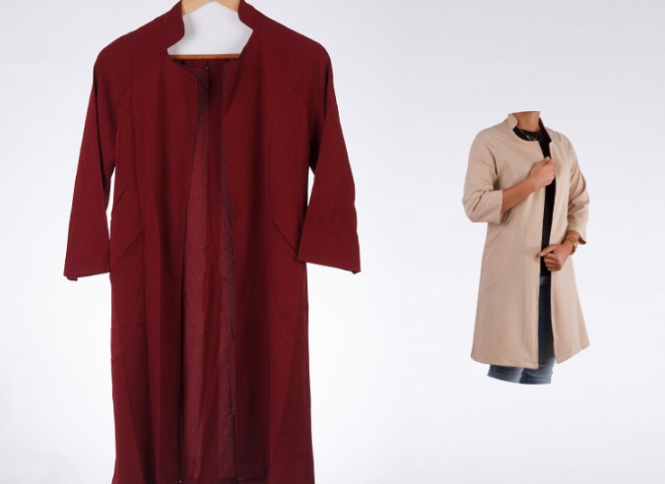 مانتو جلو باز زنانه Crepe