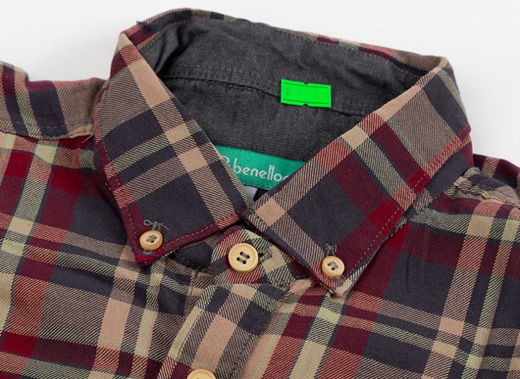 پیراهن چهارخانه مردانه Benetton