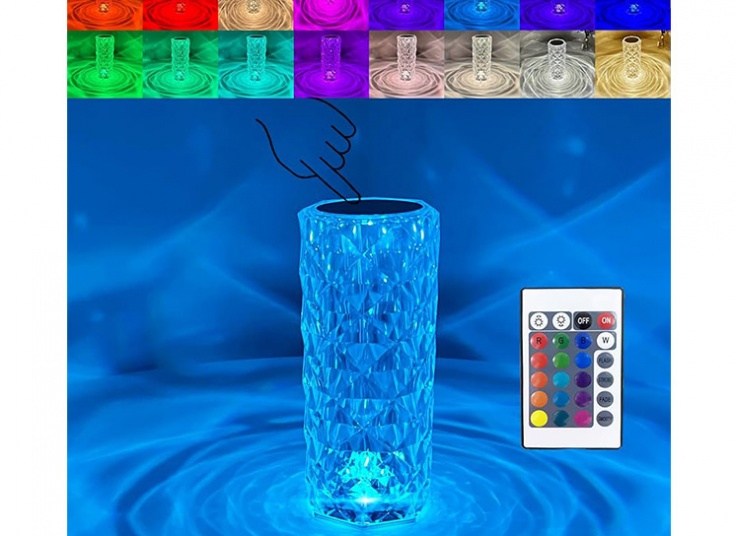 آباژور شارژی کریستالی Rose Table Lamp