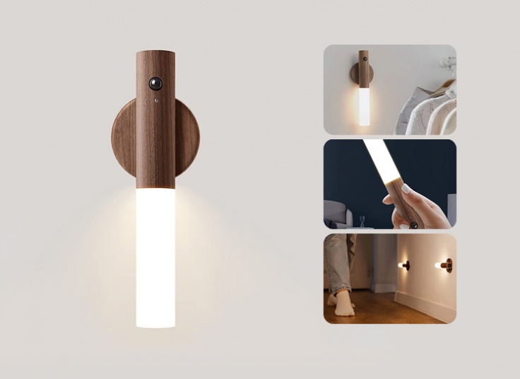 چراغ دیواری هوشمند طرح چوبی