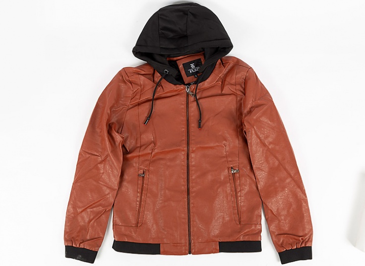 کاپشن چرم کلاه دار Wind Wolf