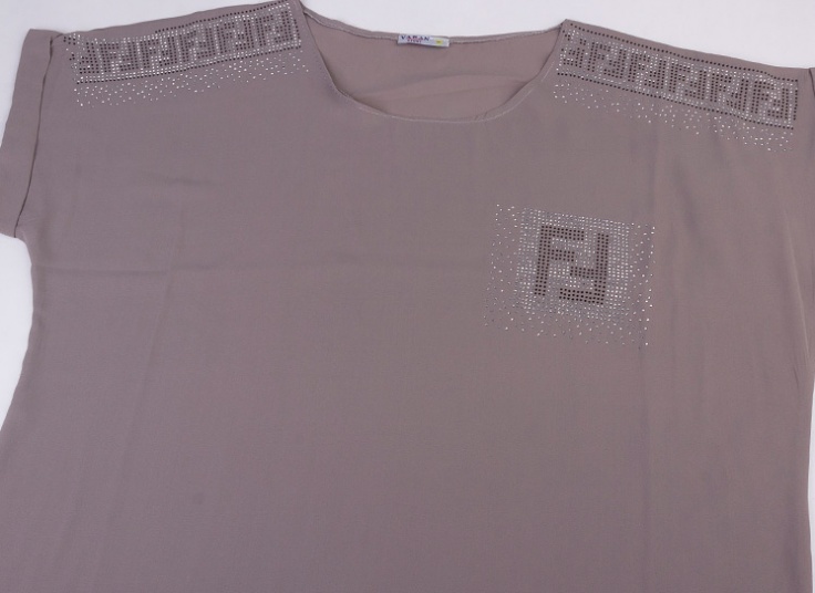 تیشرت حریر کرپ سایز بزرگ jewelled