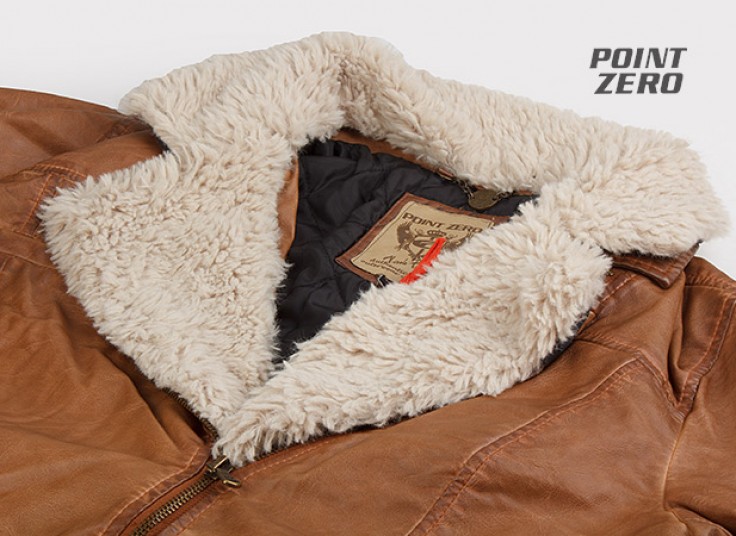 کاپشن چرم مردانه POINT ZERO