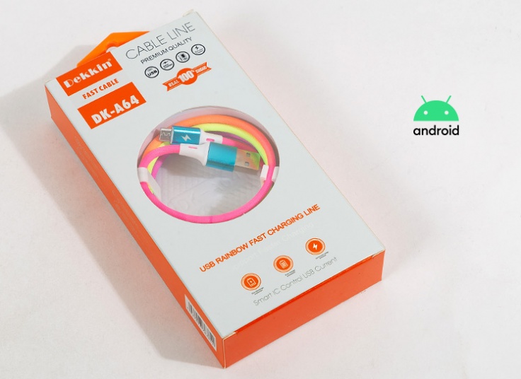 کابل شارژ اندروید رنگی DEKKIN مدل DK-A64