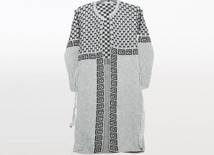 مانتو بافت جلو باز طرح دار