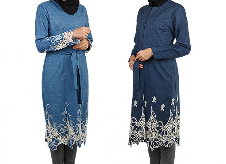 مانتو طرح جین گیپوردار