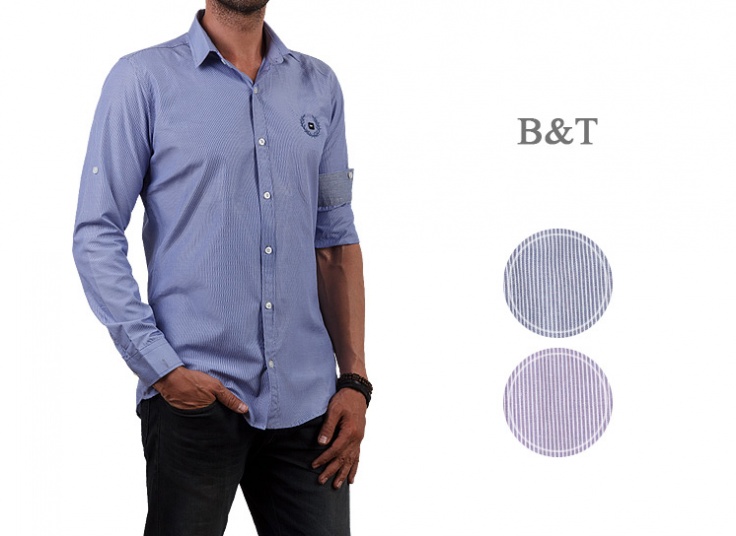 پیراهن راه راه مردانه B & T