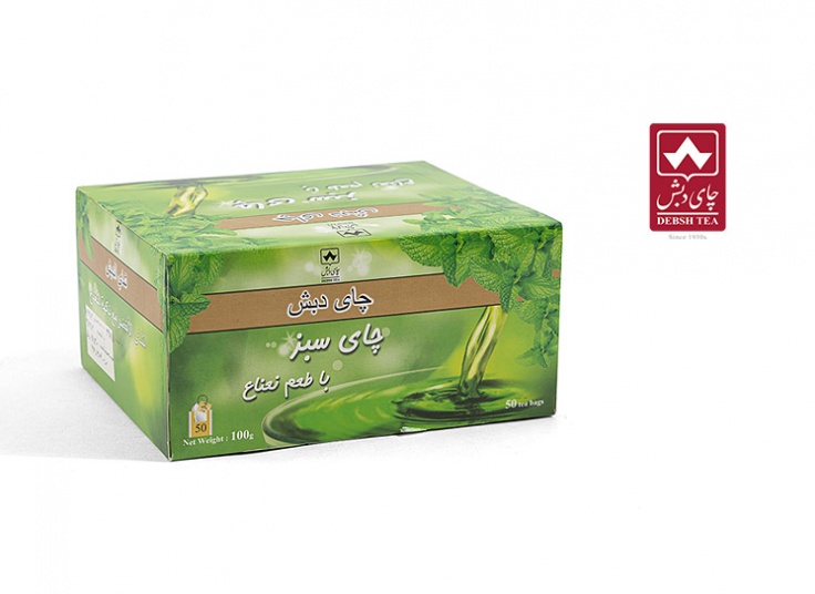 چای سبز کیسه ای دبش با طعم نعناع