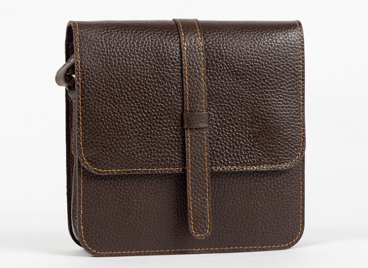 کیف دوشی زنانه چرم طبیعی زبانه دار