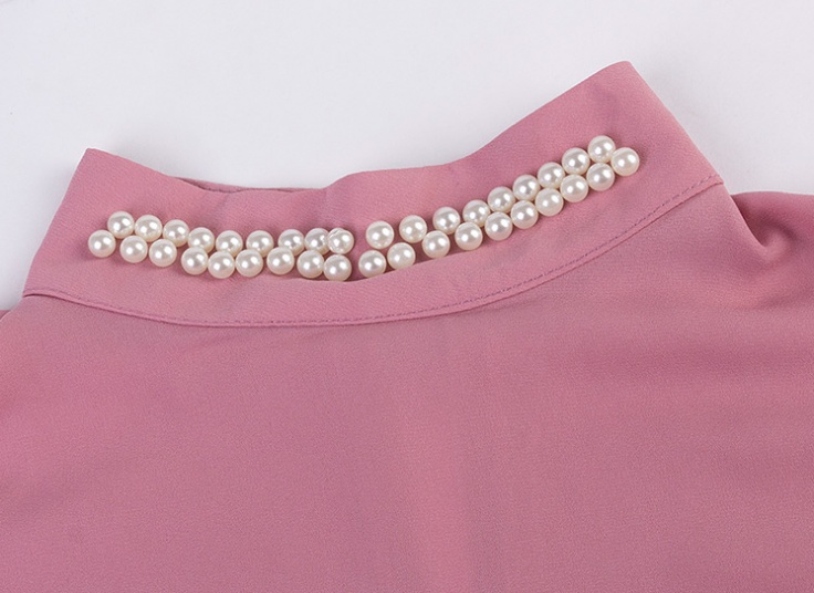 تاپ حریر کرپ یقه مرواریدی