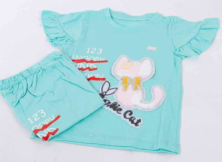 ست بلوز شلوارک دخترانه تکه‌دوزی