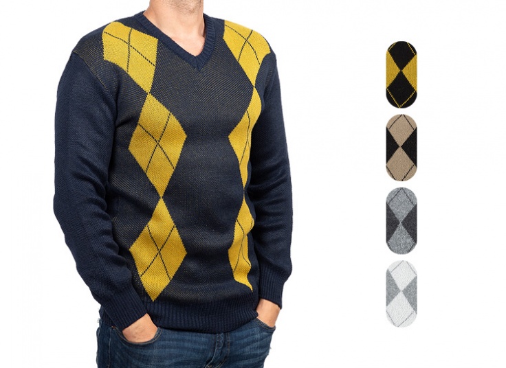 بلوز بافت مردانه طرح اسکاچ