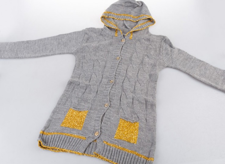 ژاکت بافت کلاهدار دخترانه