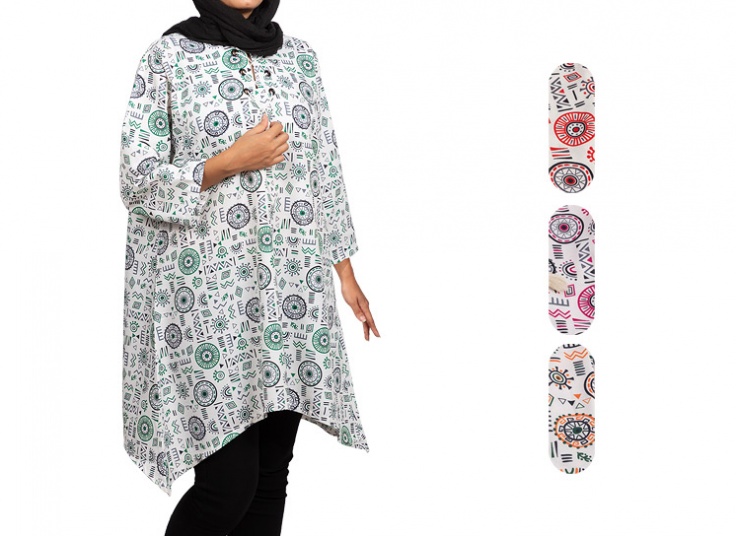 تونیک طرحدار جلو بسته