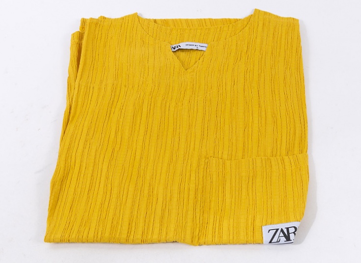 تیشرت مردانه یقه کوبایی جیب دار