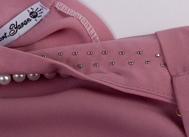 تاپ حریر کرپ یقه مرواریدی