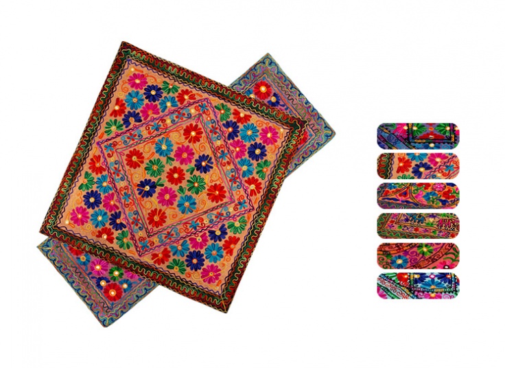 رومیزی سوزن دوزی و آینه کاری