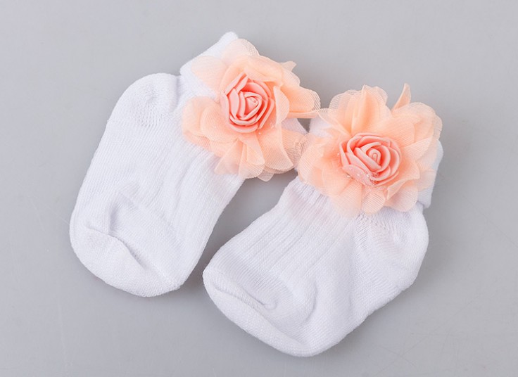 جوراب نوزادی گلدار