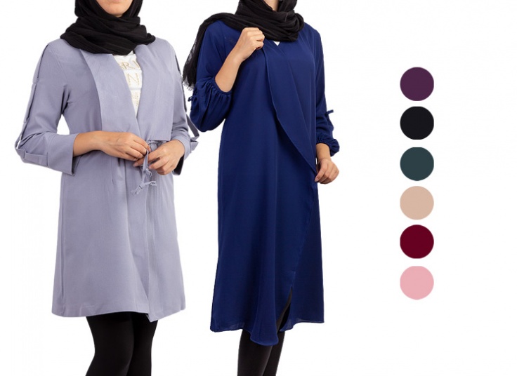 مانتو کرپ زنانه Plain