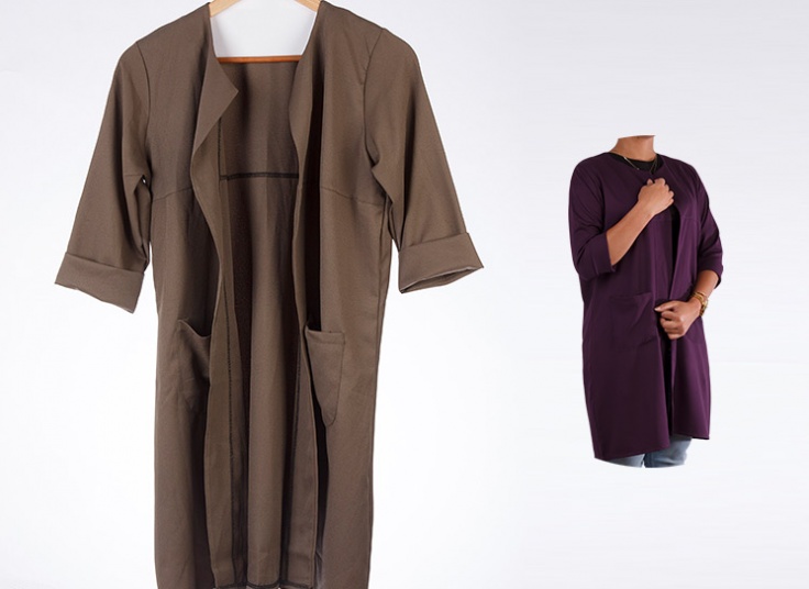 مانتو جلو باز زنانه Crepe